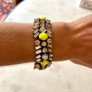 J.Crew Jeweled rhinestone and neon bracelet